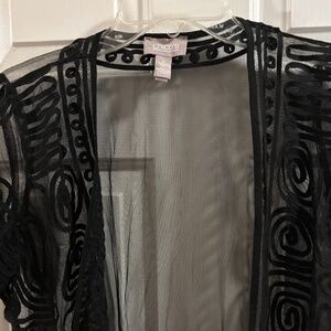 Chico's Short Sleeve Sheer Short Jacket Size 2